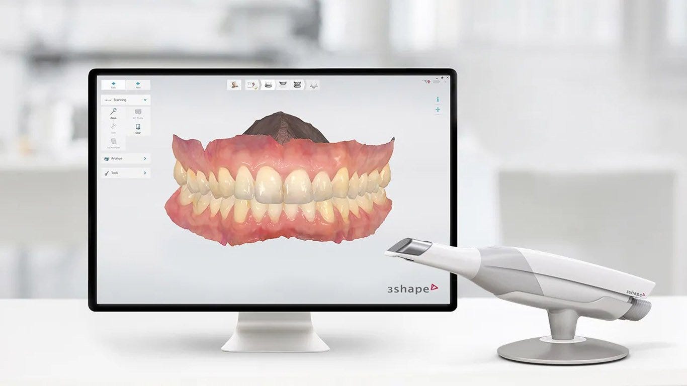 Scanner intraoral e impressora 3D